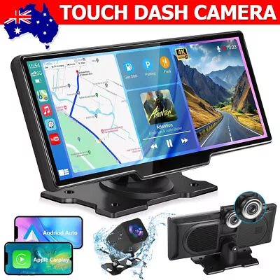 4K 10.26''Touch Dash Camera Cam Dual Car Recorder For Apple CarPlay Android Auto • $136.95