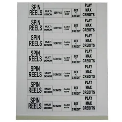 IGT Button Legend Set (7 Sets Per Sheet) - IGT S2000 Vision (SP-Sheet-2) • $17.50