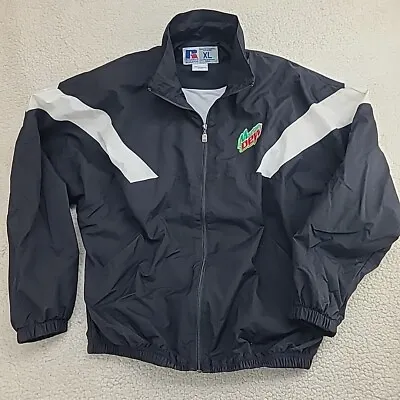 Mountain Dew Zip Up Jacket Mens XL Promotional Russell MD Logos Water Resistant  • $31.98