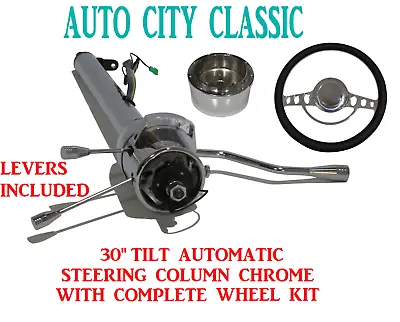 $299 • Buy 30  Street/Hot Rod Chrome Stainless Tilt Steering Column Automatic Impala Wheel