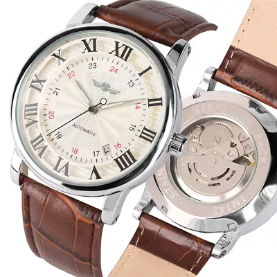 WINNER Top Brand Luxury Men's Mechanical Automatic Wrist Watches  Leather Band • $21.61