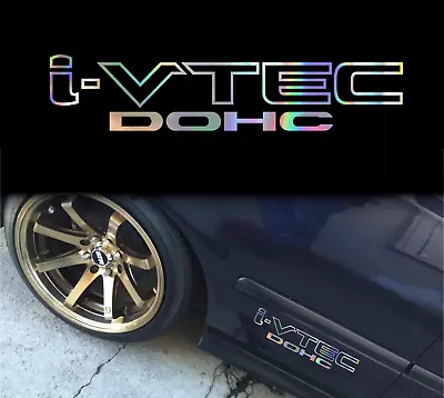 I-vtec Dohc Honda Holographic Oil Slick Chome Windshield Sticker JDM Mugen Decal • $12.97
