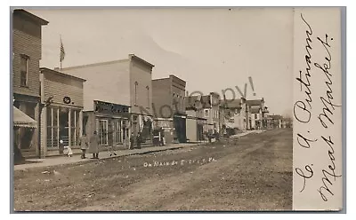 RPPC Main Street Stores Market ELDRED PA McKean County Real Photo Postcard • $35.99