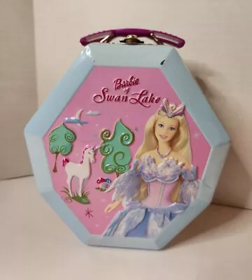Barbie Swan Lake 2003 Mattel Latch Purse Metal Lunch Box Blue & Pink • $15