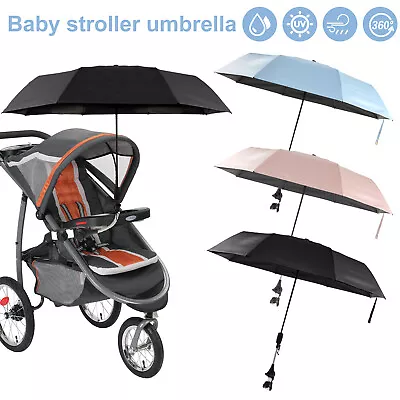 Baby Strollers Umbrella 360° Adjustable Stroller Parasol UPF 50+ Sun MoZdr • $30.79