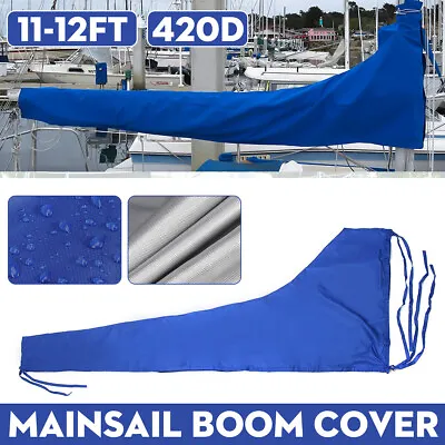 420D 11-12ft Mainsail Boom Cover Sail Protector Waterproof Fabric Blue • $45.13