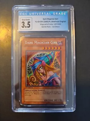 Yugioh Dark Magician Girl MFC-000 Secret Rare 1st Edition CGC 3.5 VG • $310