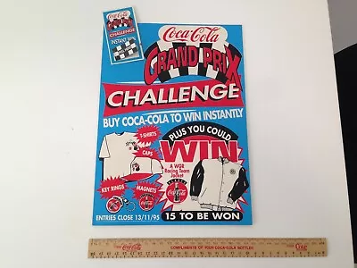 Vintage Coca Cola Cardboard Advertising Sign Grand Prix Challenge • $9.99