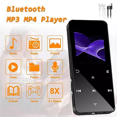 16GB Bluetooth MP3/MP4 Player Hifi Bass Music Player FM Radio Audio Alarm Clock • £17.91