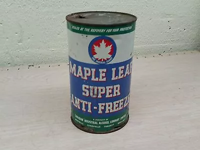 Vintage Advertising Maple Leaf Anti-freeze Motor Oil Tin Can Sign Gas • $60