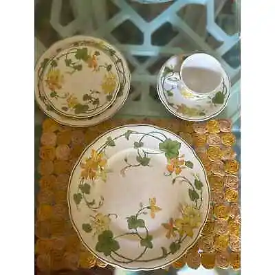 Vintage Villeroy And Boch Geranium 3 Set Place Setting Cup Saucer Plates • $130