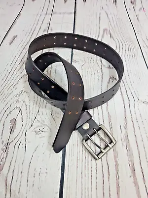 Belt Double Prong Buckle Men's Black Genuine Leather Western Casual Size 36 • $18