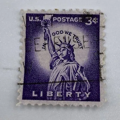 US POSTAGE STAMP Liberty 3 Cent Purple Statue Of Liberty Used Hinged VF • $100