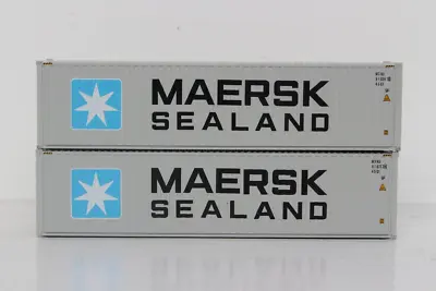 JTC N Scale 405034 MAERSK Set#1 40' High-Cube Container W/Magnetic System 2 Pack • $29.65