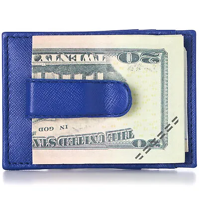 Alpine Swiss Mens Money Clip Thin Front Pocket Wallet Genuine Leather Card Case • $14.99