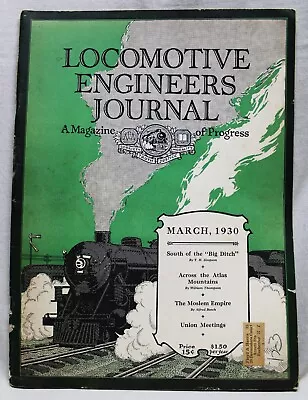 Locomotive Engineers Journal Magazine March 1930 Vintage Railroad Trains • $9.99