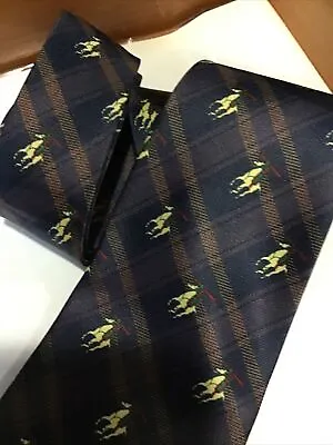 Mercedes Neck Tie POLO Hand Made High Fashion Myung Ju Silk BROWN BLACK GOLD • $21.50