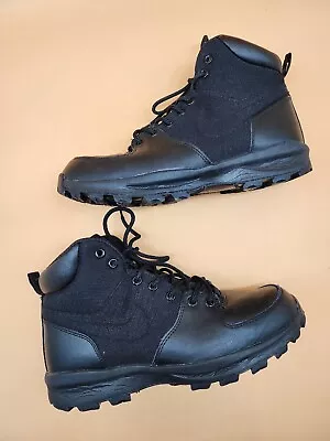 Nike Shoes Men Sz 8.5 Manoa Water Resistant Leather Hiking Boots Black 456975 • $51.57