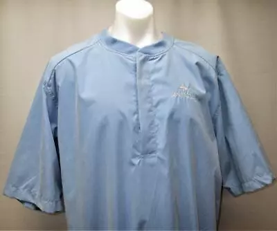 New Mens LARGE Antigua Valiant Short Sleeve Golf Windshirt Windbreaker NC Blue • $14.54