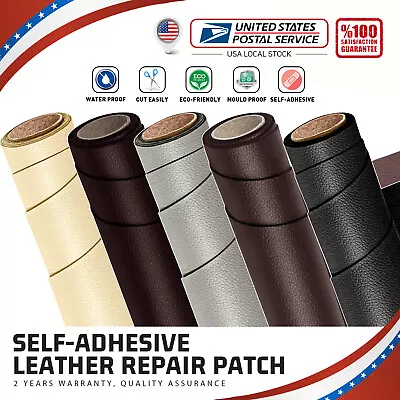 Leather Vinyl Repair Kit Black Filler Restore Car Seat Couch Sofa Bus Patch Tape • $7.89