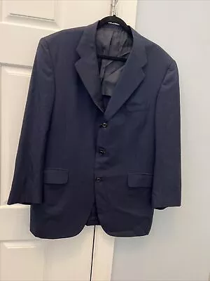 OXXFORD CREST Blue Striped Wool Mens Blazer Sport Coat Jacket - 44 R T1 • $69.95