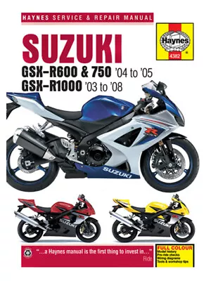$49.62 • Buy Haynes Repair/Service Manual '04-05 Suzuki GSX-R600 & 750 (M4382)