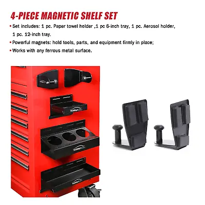 Toolbox Tray Set Tool 4 PC Magnetic Box Cabinet Side Shelf Storage Van Tool Set • $44.22