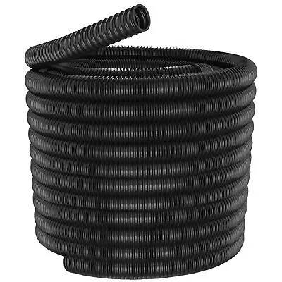 Corrugated Hose Pipe 25mm Flexible Tube Water Air Dust + Clips 5m 10m 15m 20m • £13.99