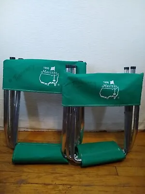 Pair Of THE MASTERS 1996 Golf Tournament Green Aluminum Folding Light Chair VTG  • $85