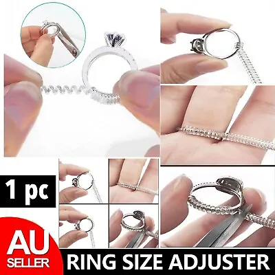 Ring Size Adjuster Tool Reducer Spiral Invisible Snugs Guard Jewellery Resizer • $8.49