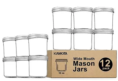 Wide Mouth Mason Jars 10 OZ 10 OZ Mason Jars Canning Jars Jelly Jars With Wi... • $43.31