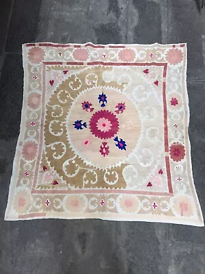 Uzbek Handmade Suzani Cover Vintage Suzani Tablecover Bohemian Home Decor • $150