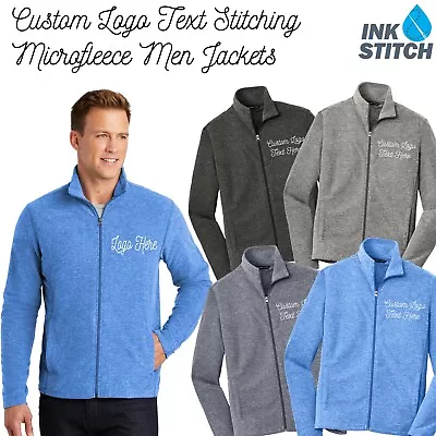 Ink Stitch Your Own Custom Logo Texts Stitching Men Microfleece Zip Up Jackets • $40.99