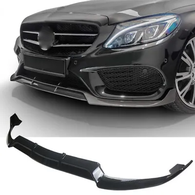 For 2015-2018 Mercedes-Benz C-Class W205 Sport Carbon Style Front Lip Splitter • $129.99