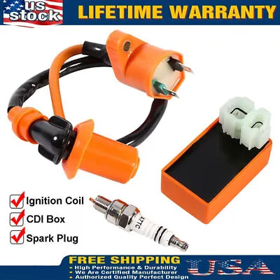 Racing Ignition Coil Cdi+Ignition Coil+Spark Plug For Gy6 50Cc 125Cc 150Cc A YW* • $10.99