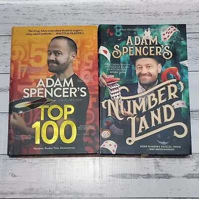 Adam Spencer's Top 100 & Number Land Book Bundle X2 Numbers Puzzles Trivia Math • $11.25