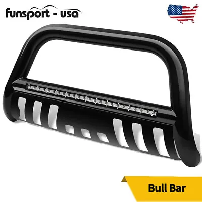 For 2004-2023 Ford F-150 Steel Bull Bar Push Grille Bumper Guard W/Led Light Bar • $135.79