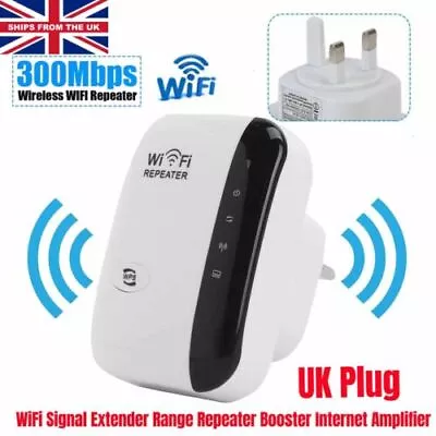 Wireless WiFi Signal Repeater Extenders Range Booster Network Internet Amplifier • £9.49