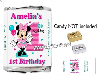 30 Minnie Mouse Fun To Be One 1st Birthday Party Favors Candy Wrappers • $4.99