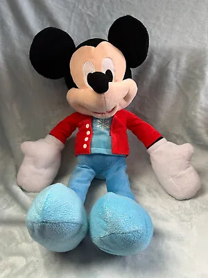 Large Mickey Mouse Soft Toy Plush Disney Blue Red Snow Outfit • £9.99