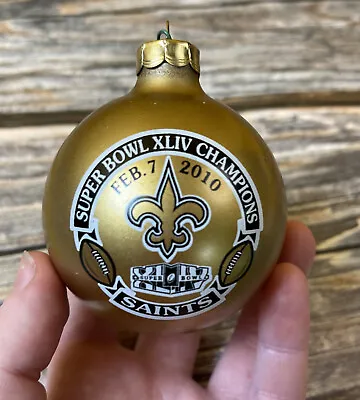 $39.99 • Buy New Orleans Saints Super Bowl Xliv Champions Glass Ball 2010 Christmas Ornament