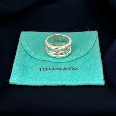 £195 • Buy Tiffany & Co Ring- Silver Ring- Rare Gift- Triple Wave/ Zig Zag - UK Size M 1/2