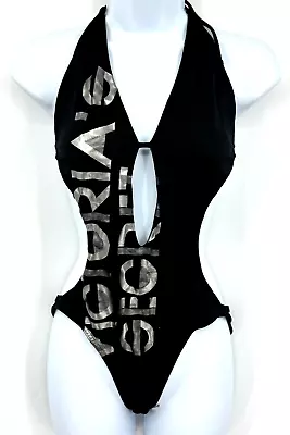 Victorias Secret Monokini Womens Medium Logo Tie Beach Resort One Piece Black • $39.99