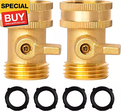 Brass Garden Hose Shut-Off Valve 2 Pack 3/4 Inch Heavy Duty Solid Brass Garden  • $15.50