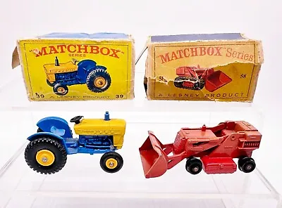 £0.99 • Buy Two Original Lesney Matchbox Models Drott Excavator 58 / Ford Tractor 39