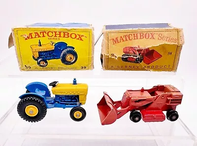 £0.99 • Buy Two Original Lesney Matchbox Models Drott Excavator 58 / Ford Tractor 39