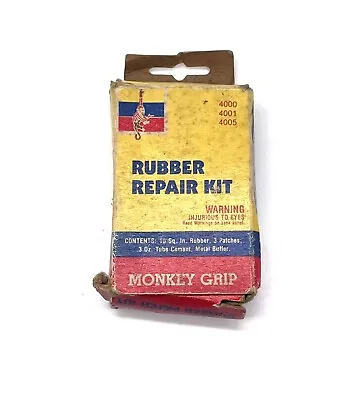 Vintage Monkey Grip Tube Tire Rubber Repair Patch Kit Box - Partial Contents R • $19.99