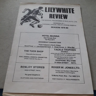£1.50 • Buy Rhyl V Rossendale United CL 1979/80