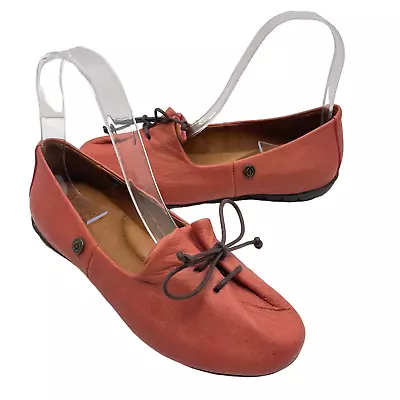 Sergio Tomani Tuka EU 36 Coral Leather Slip On Padded Artisan Comfort Flats • $49.99