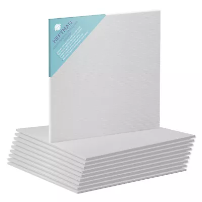 HEFTMAN 10x Blank Canvas Acrylic Painting Artist Oil Square Canvas Small 20x20cm • £11.89